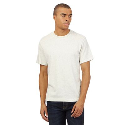 St George by Duffer Big and tall dark cream neppy textured t-shirt